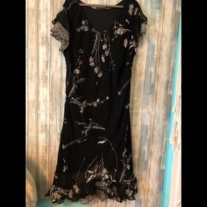 Never Worn Black & Cream Ruffled Dress